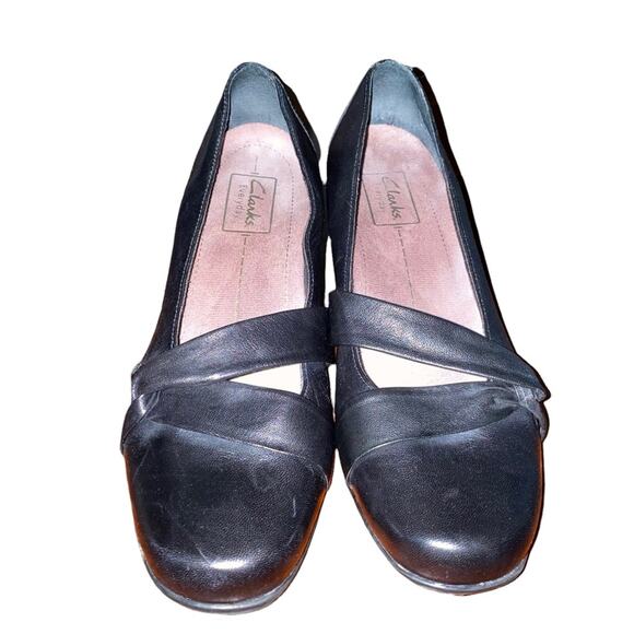 Clarks Everyday Active Air Mary Jane Chunky Heel Rubber sole pumps shoes size 7 - Picture 10 of 11